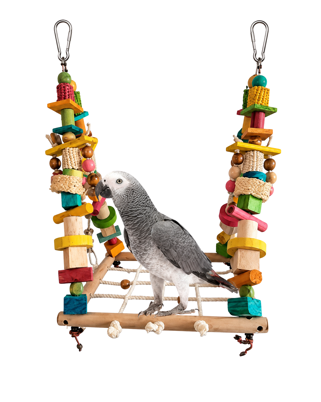 Pine Wood & Wooden Beads Bird Swing-WS17