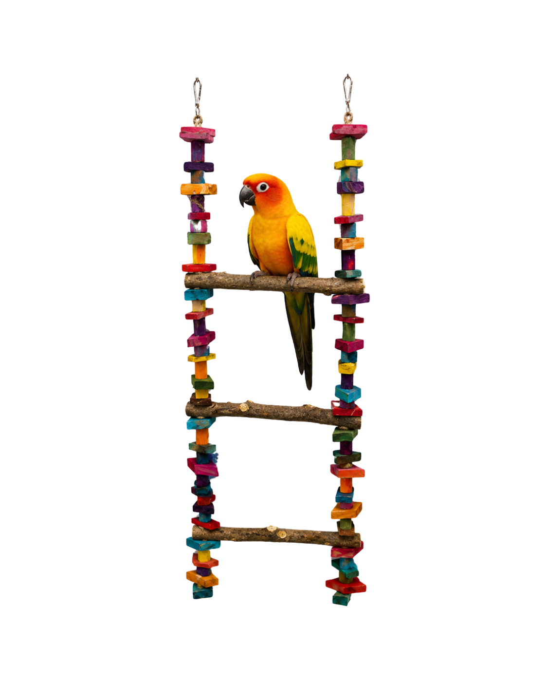 1.5 Ft × 1 Ft Neem Wood Bird Ladder with Thick Jute Rope – WL06