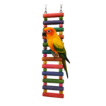2.5 Ft Pine Wood Bird Ladder with Wooden Beads & Stainless Steel Wire – WL15