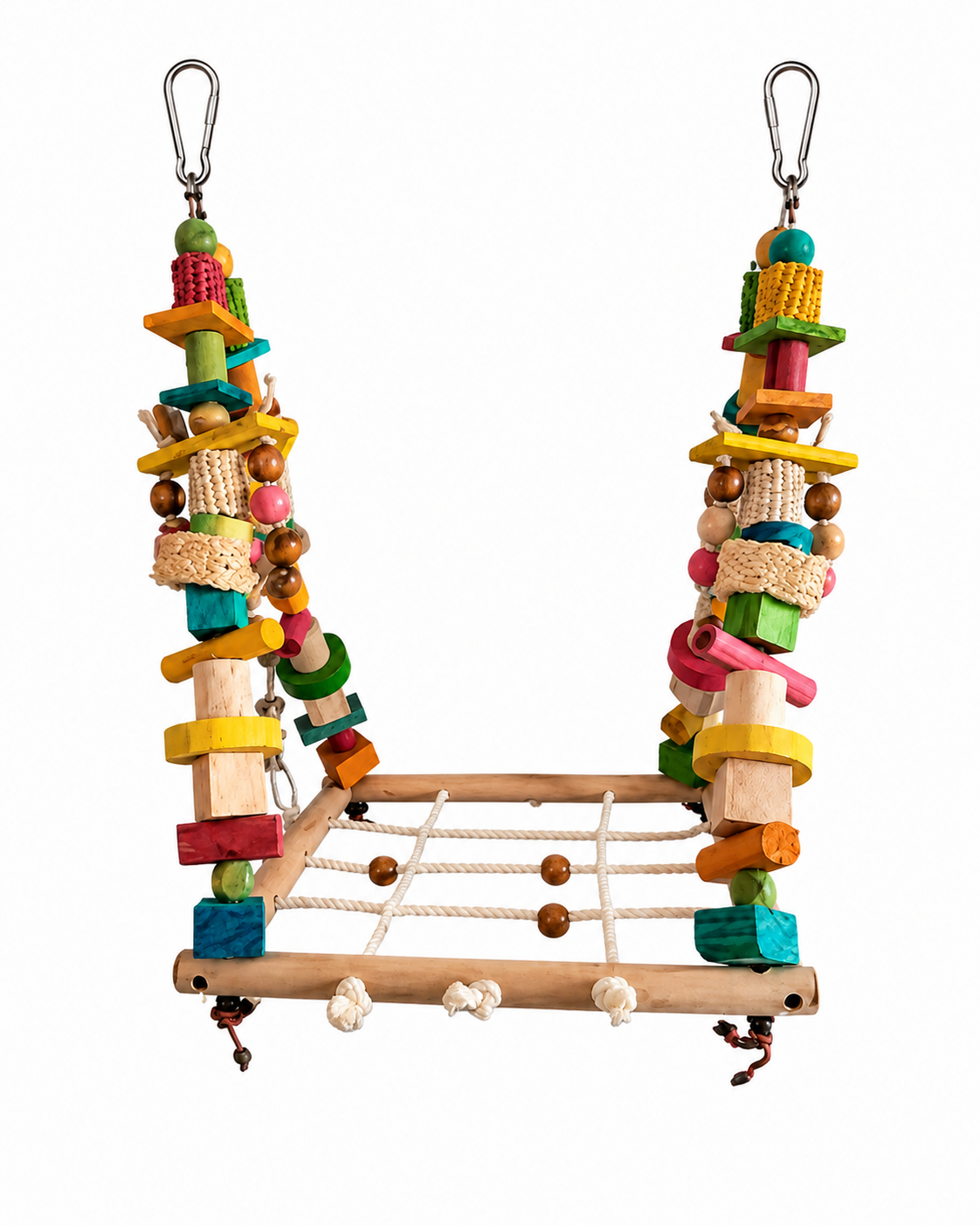 Pine Wood & Wooden Beads Bird Swing-WS17 - Image 2