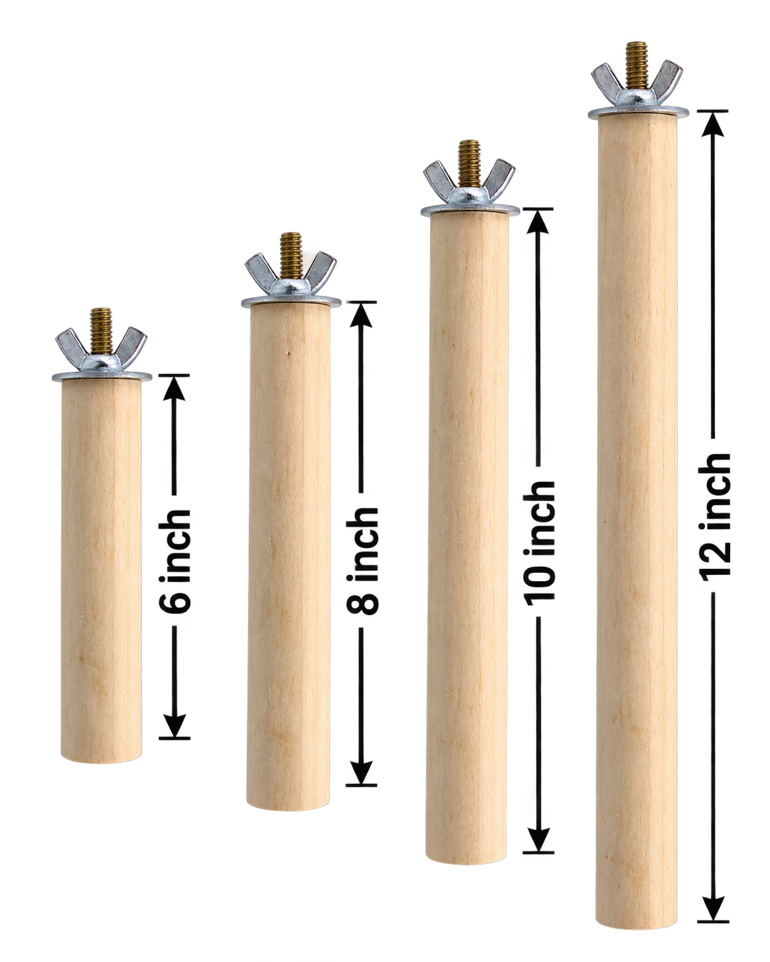 Smooth Wooden Bird Perch with Cage Mount- WP14 - Image 2